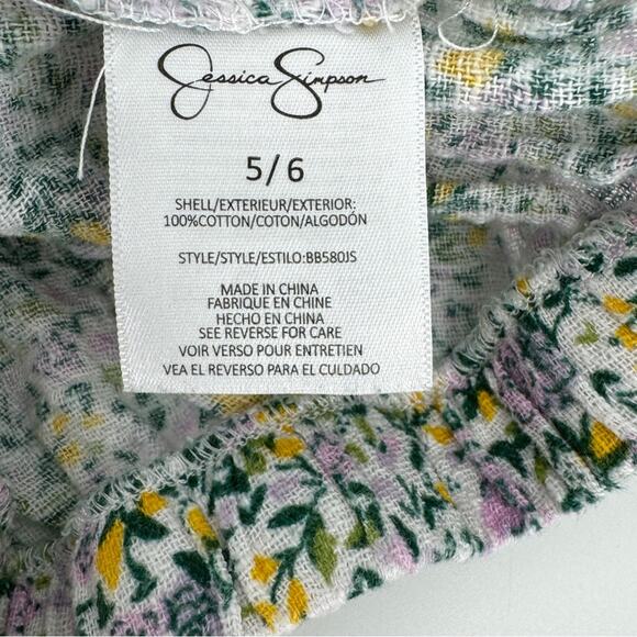 Jessica Simpson Floral Top & Gap Stretch Midi Shorts Outfit Size 5 - Picture 4 of 9